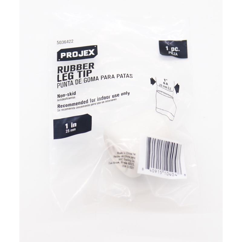 LEG TIP 1 INCH WHT BG/1