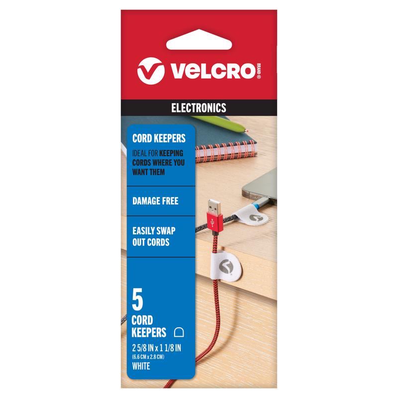 CORD ORGNZR NYLN WHT 5PK