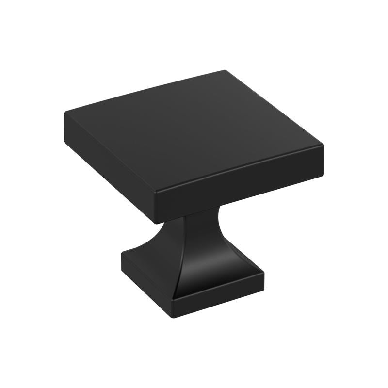 Amerock Everyday Basics Pedestal Square Cabinet Knob 1 in. Matte 1 pk