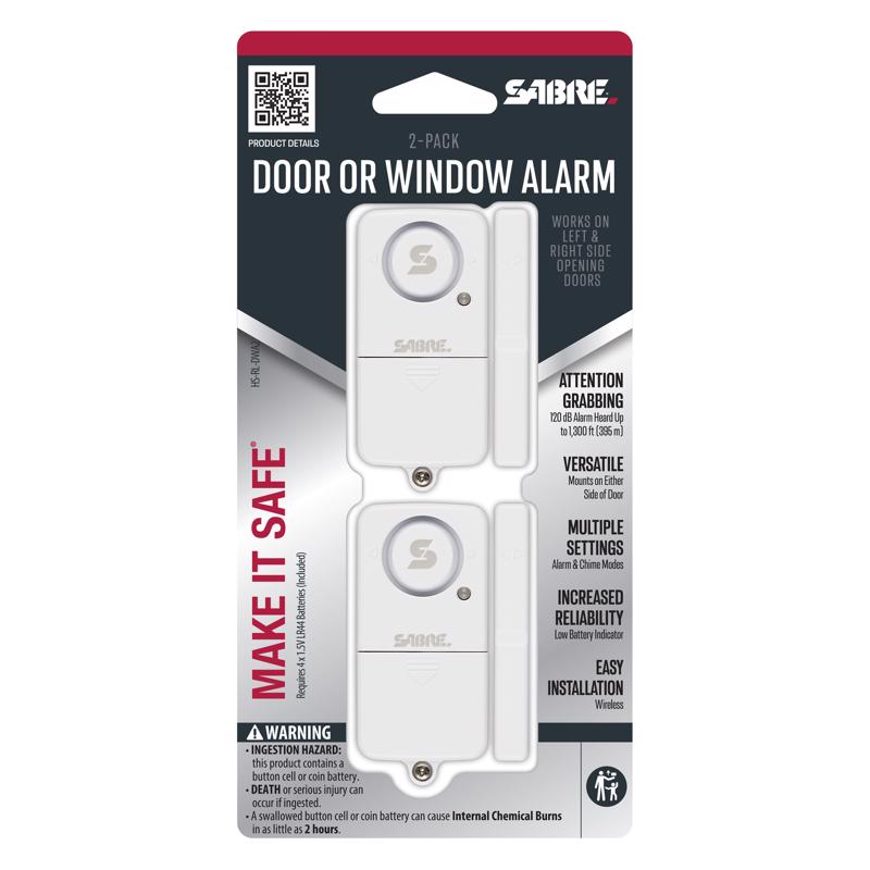 DOOR ALARM BTTRY INDR WH