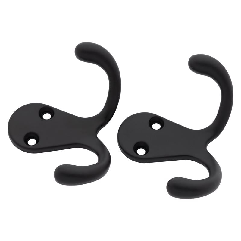 DBL HOK MEDM MTL BLK 2PK