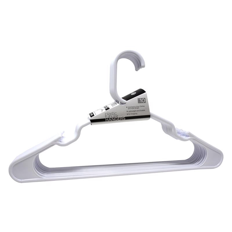 HANGER PLST WHT 10PC
