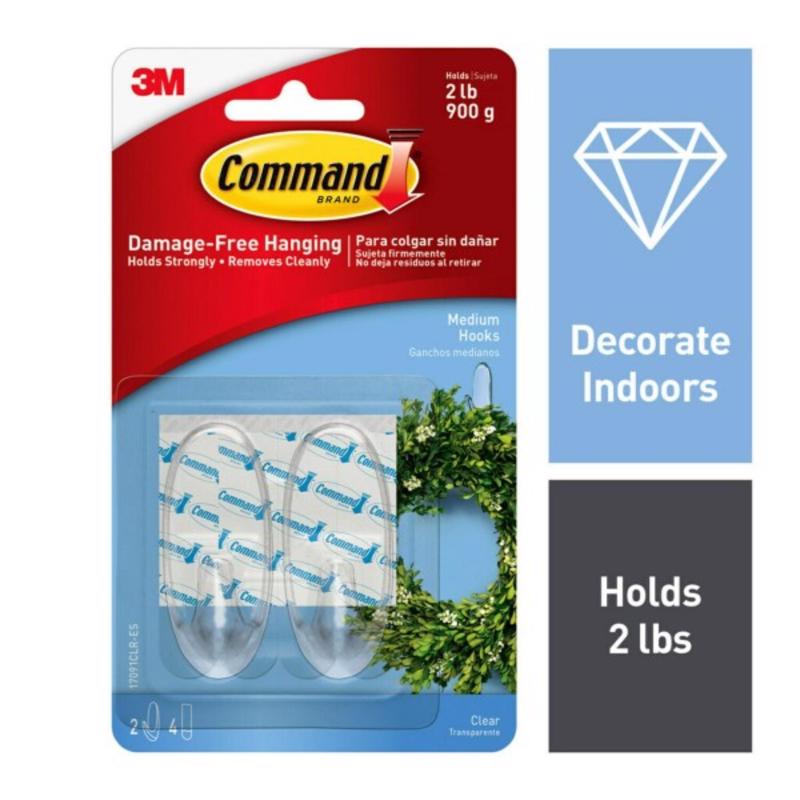 HOOKS MEDIUM CLR 2PK