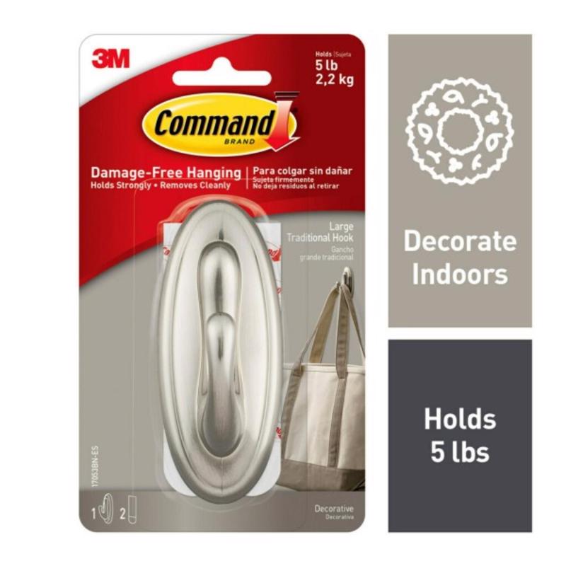 COMMAND HOOK BRSH NKL LG