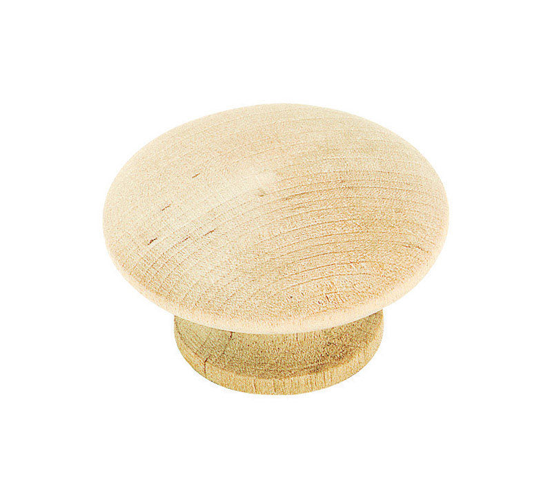 KNOB WOOD 1.5" RD PK2