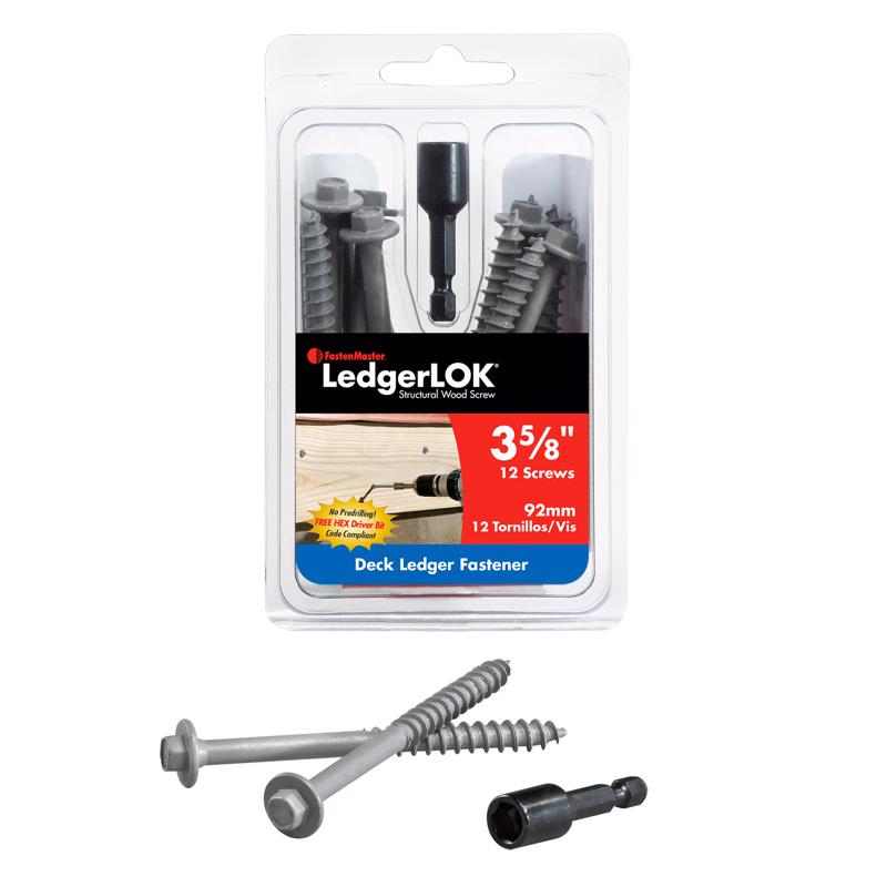 FastenMaster LedgerLok 3-5/8 in. L Hex Epoxy Coarse Wood Screws 12 pk