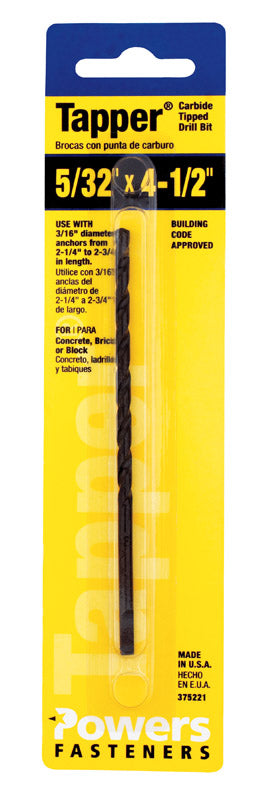 DRL BIT TAPR 5/32X4-1/2"