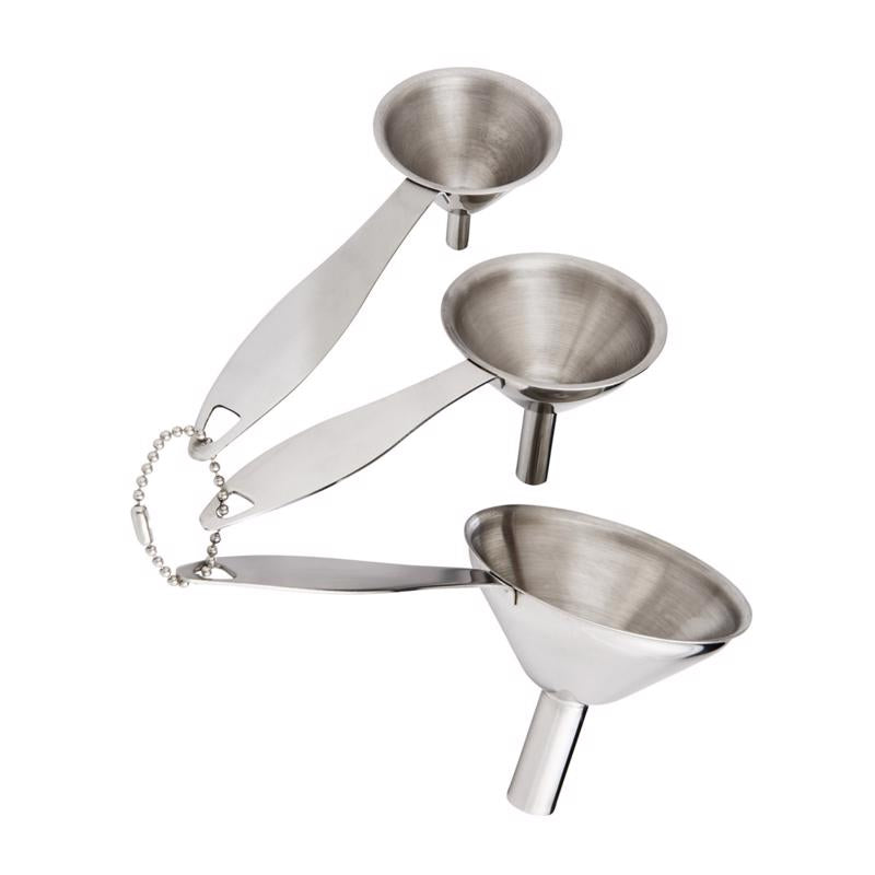 FUNNEL W/HANDLE SS 3PK