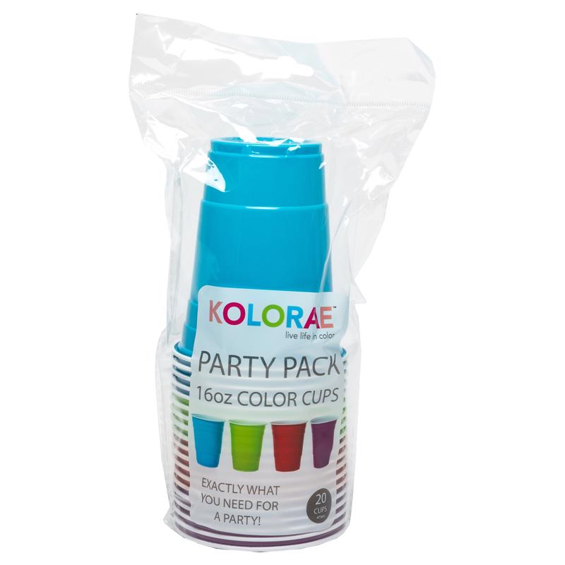 CUP PLSTC ASST 16OZ 20PC