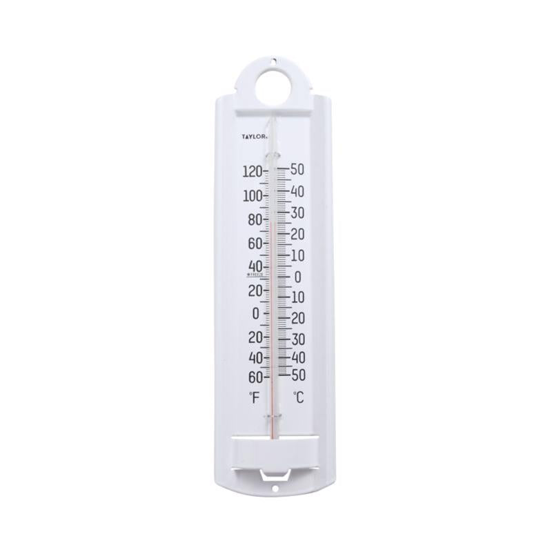 Taylor Tube Thermometer Aluminum White 8.86 in.