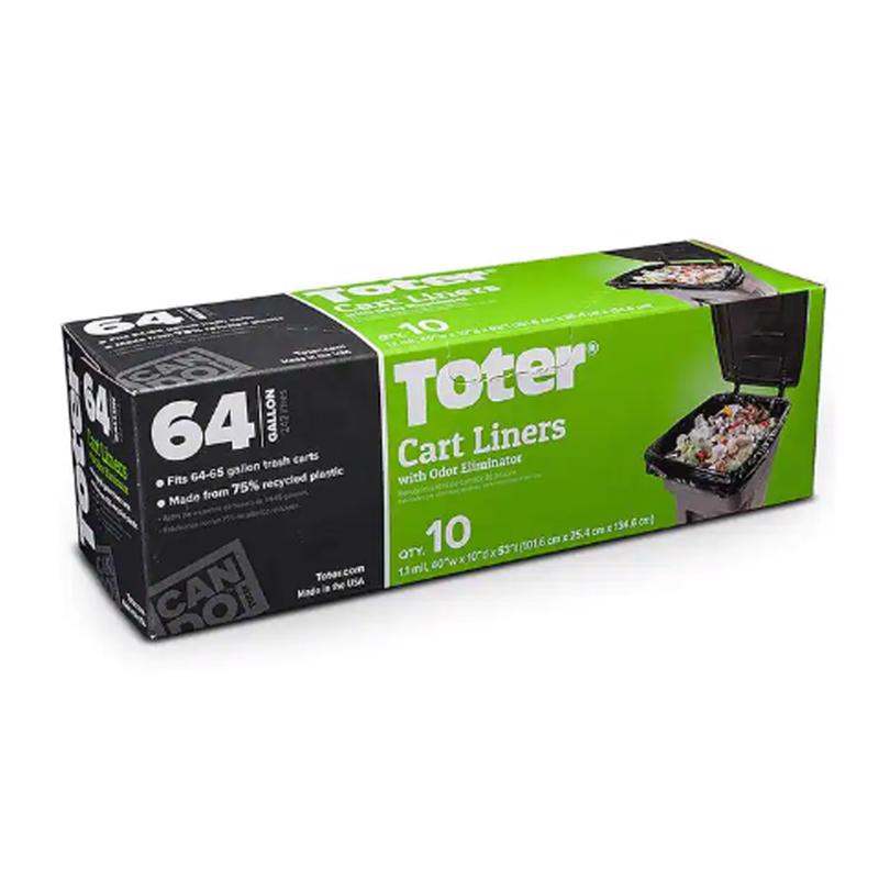 CART LINER 64G 10PK TOTE