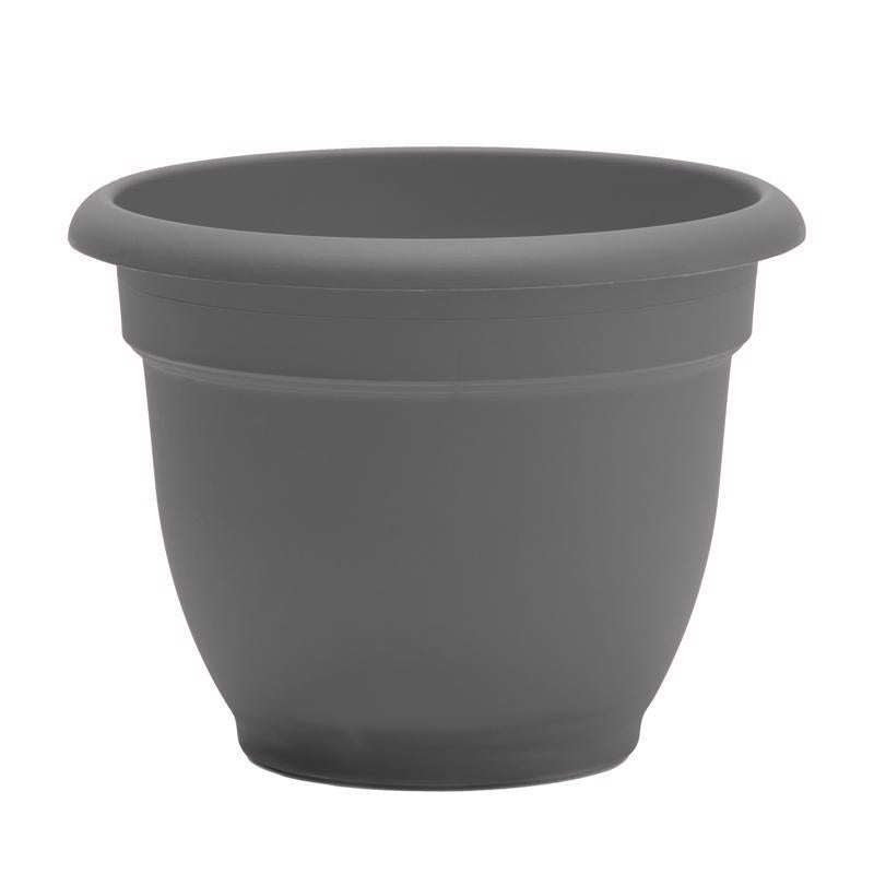 Bloem Ariana 10.25 in. H X 13 in. W X 12 in. D Plastic Traditional Planter Charcoal