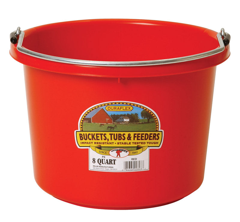 ROUND BUCKT PLST RED 8QT