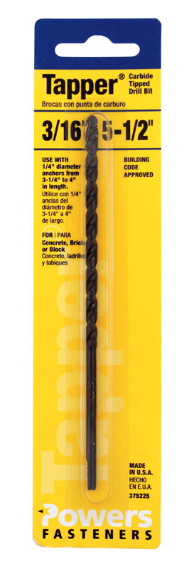 DRL BIT 3/16X5-1/2"