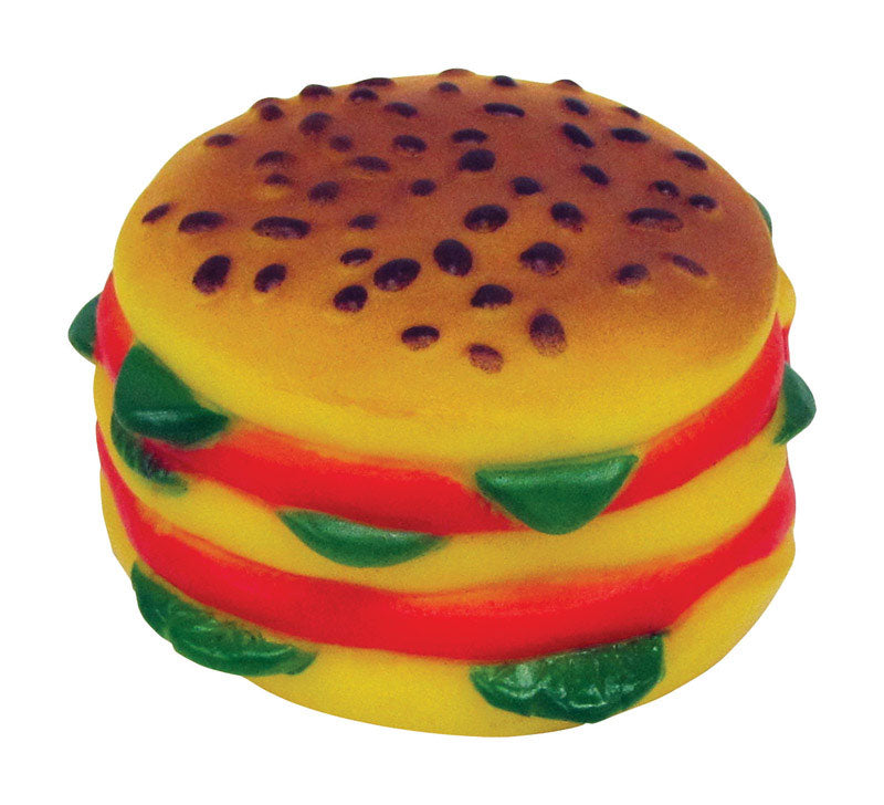 SQUEAKY DOG TOY LG HAMBU