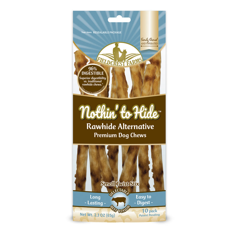 Fieldcrest Farms Nothin' to Hide Sm Twst Beef Grain Free Chews For Dogs 0.14 lb 10 pk