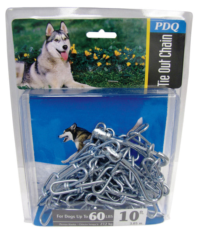 DOG TIE OUT 10' SLVR LG