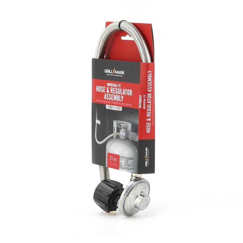 GAS LN HOSE/RGLTR SS 21"