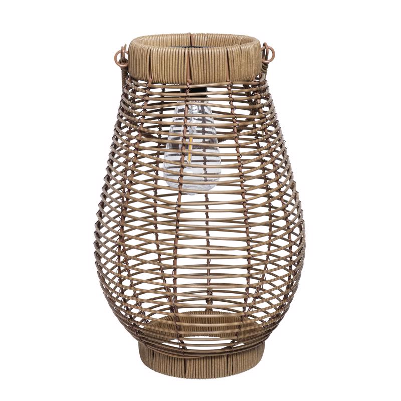 Exhart Tan Plastic 9.5 in. H Lantern