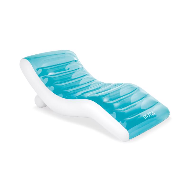 Intex Rockin Blue/White Vinyl Inflatable Lounge Pool Float