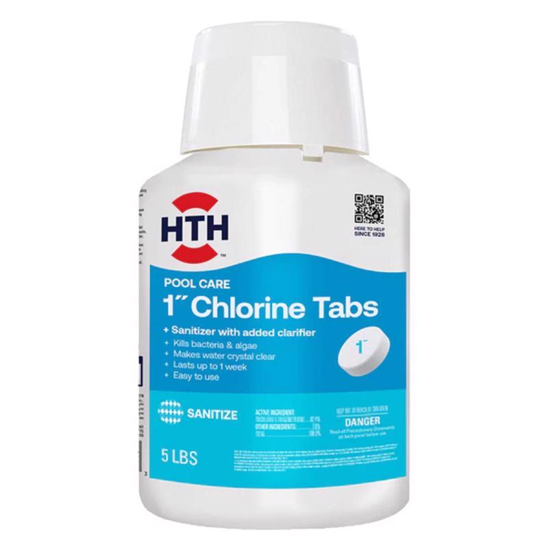 HTH POOL CHLRN TAB 1" 5#