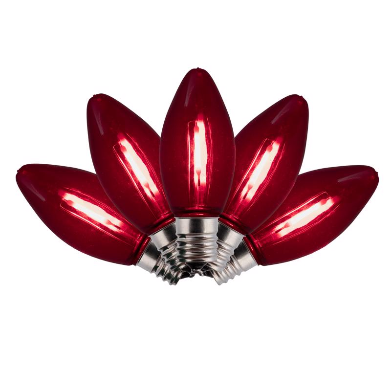 LED SM TRAN C9 RED 25PK