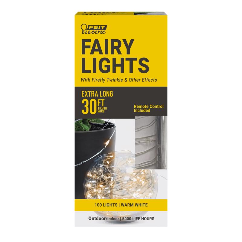 Feit LED String Lights w/Remote Control Warm White 30 ft. 100 lights