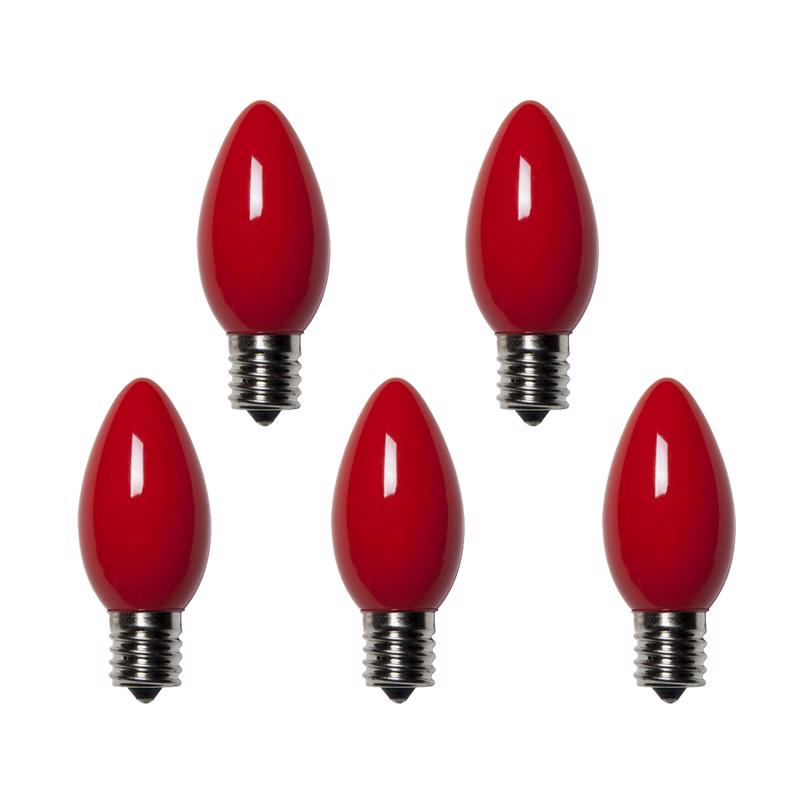 BULB CERAMIC C9 RED 25PK
