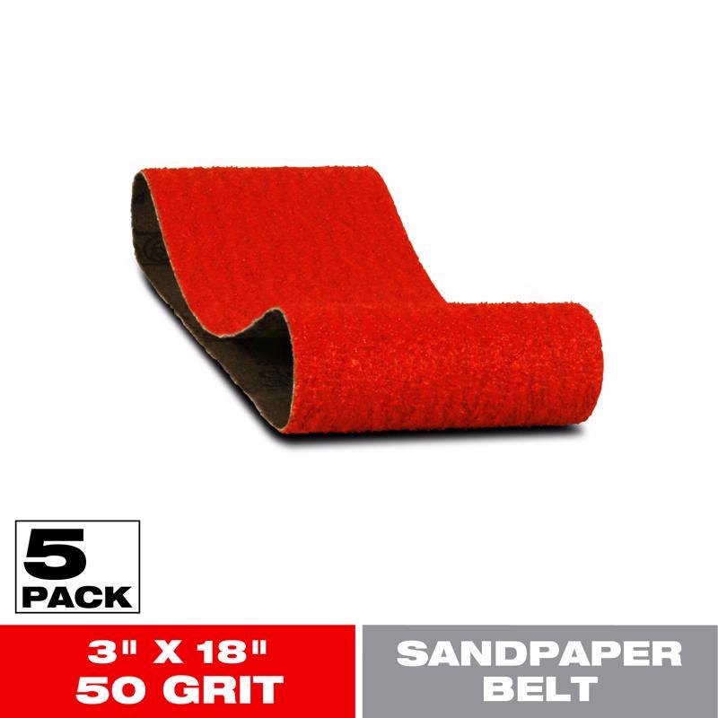 Diablo 18 in. L X 3 in. W 50 Grit Zirconium Oxide Sanding Belt 5 pk