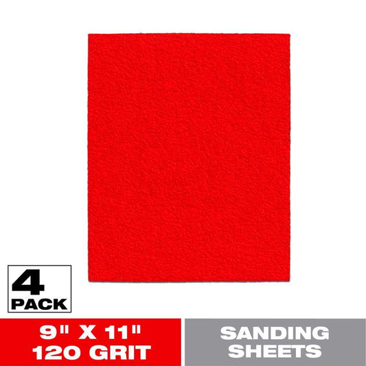 SANDING SHEET 120GRT 4PK
