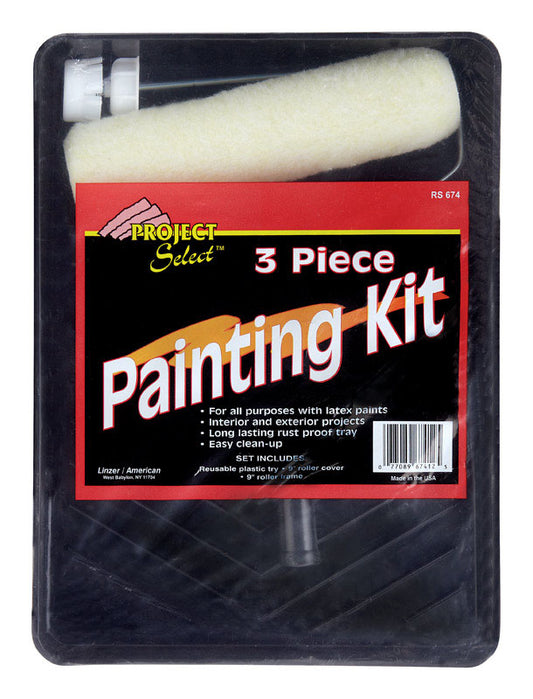 Linzer Project Select 11.75 in. W Regular Paint Roller Kit Threaded End