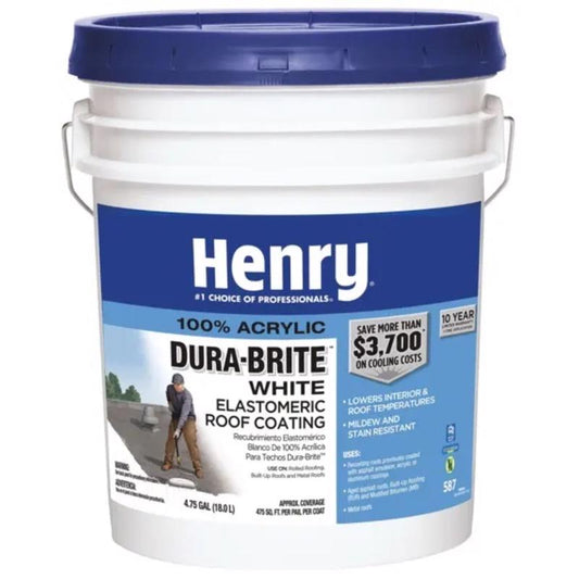 Henry 587 Smooth White Elastomeric Roof Coating 4.75 gal