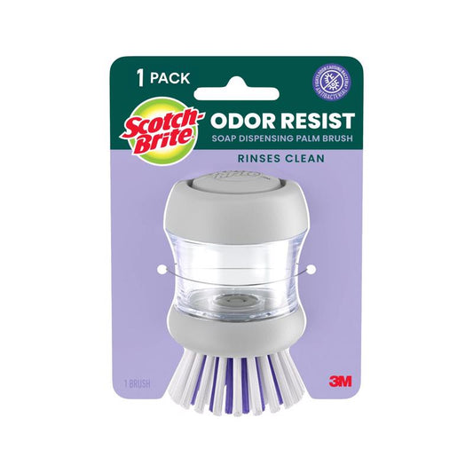 Scotch-Brite 4 in. W Medium Bristle Plastic Handle Soap Dispenser Dish Brush