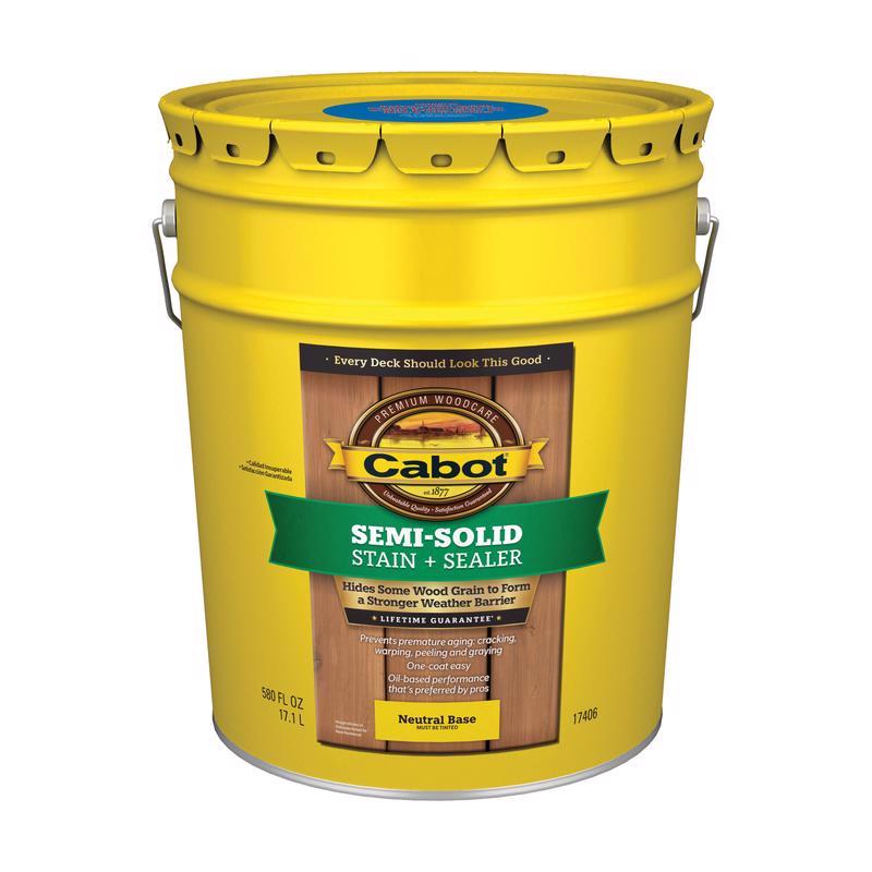 Cabot Semi-Solid Low VOC Semi-Solid Tintable Neutral Base Oil-Based Alkyd Deck and Siding Stain 5 ga