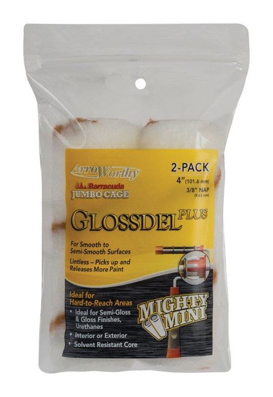 ArroWorthy Glossdel Plus Woven 4 in. W X 3/8 in. Jumbo Paint Roller Cover 2 pk