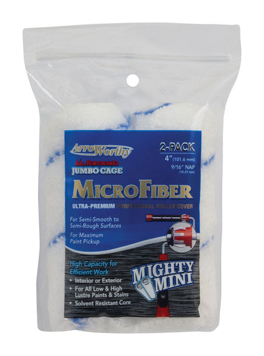 ArroWorthy Barracuda Microfiber 4 in. W X 9/16 in. Jumbo Paint Roller Cover 2 pk