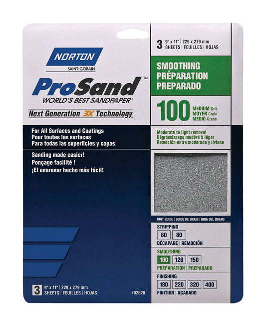 SANDPAPER MED 100G 3PK