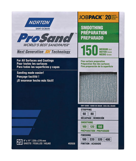 SANDPAPER MED 150G 20PK