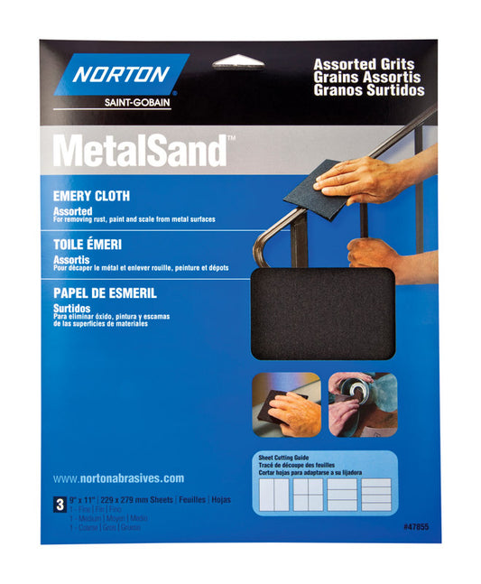 EMERY CLOTH 9X11"ASST3PK