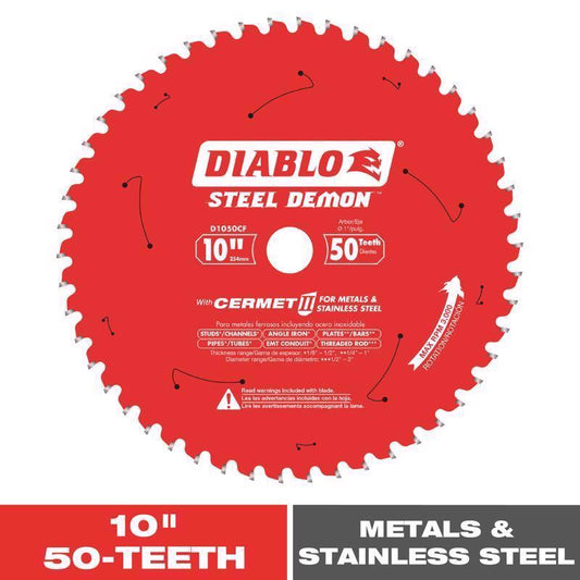 Diablo Steel Demon 10 in. D X 1 in. Cermet Metal Saw Blade 50 teeth 1 pk
