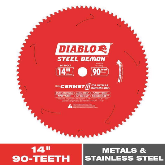 Diablo Steel Demon 14 in. D X 1 in. Cermet Cermet Metal Saw Blade 90 teeth 1 pk