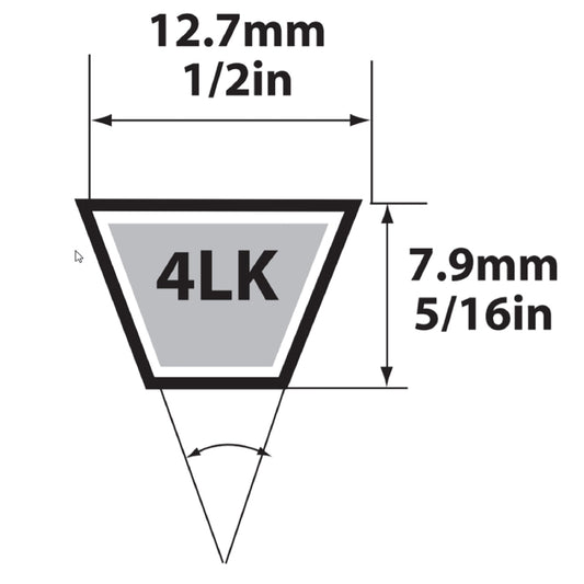 V BELT 1/2" X 95"