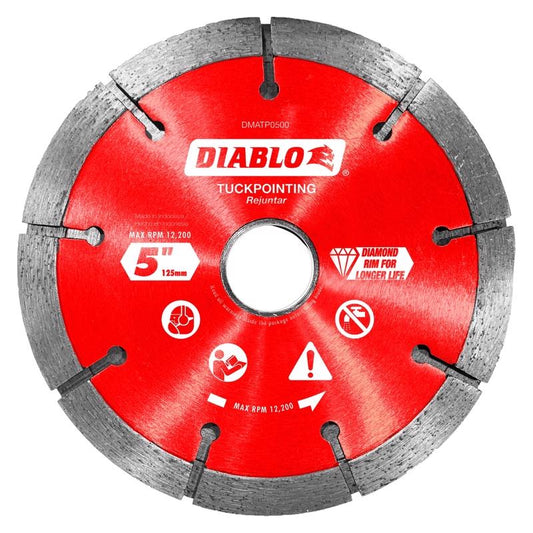 Diablo 5 in. D X 7/8 in. X .240 in. thick Diamond Tuck Point Masonry Cut-Off Wheel 1 pk