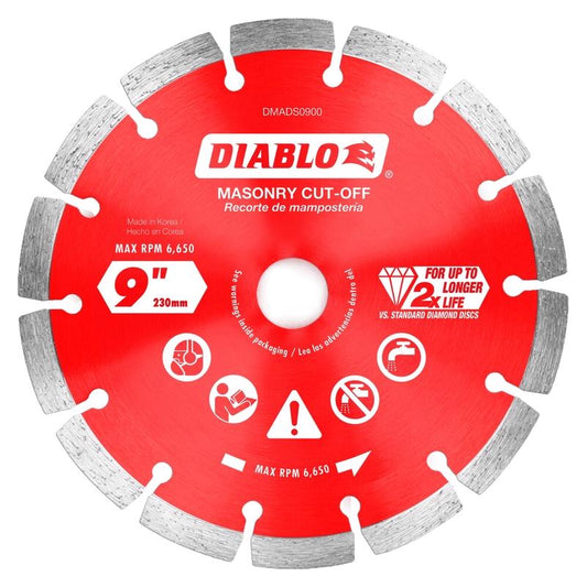 Diablo 9 in. D X 7/8 in. X .094 in. thick Diamond Segmented Masonry Cut-Off Disc