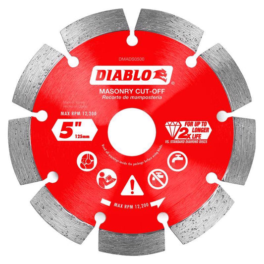Diablo 5 in. D X 7/8 in. X .087 in. thick Diamond Masonry Cut-Off Disc 1 pk