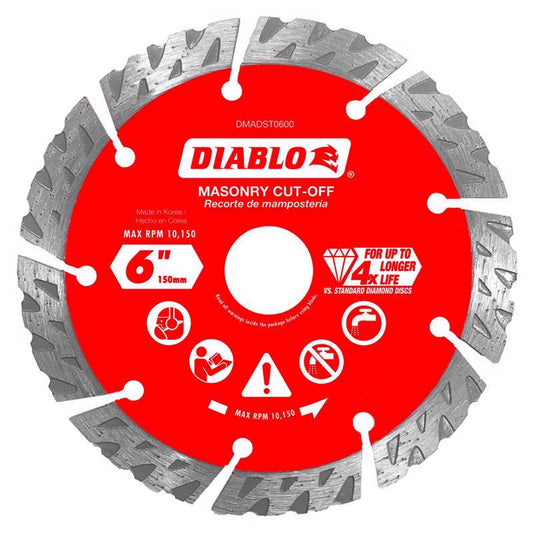 Diablo 6 in. D X 7/8 in. X .094 in. thick Diamond Segmented Turbo Masonry Cut-Off Disc