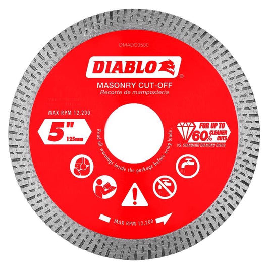 Diablo 5 in. D X 7/8 in. X .055 in. thick Diamond Masonry Cut-Off Disc 1 pk