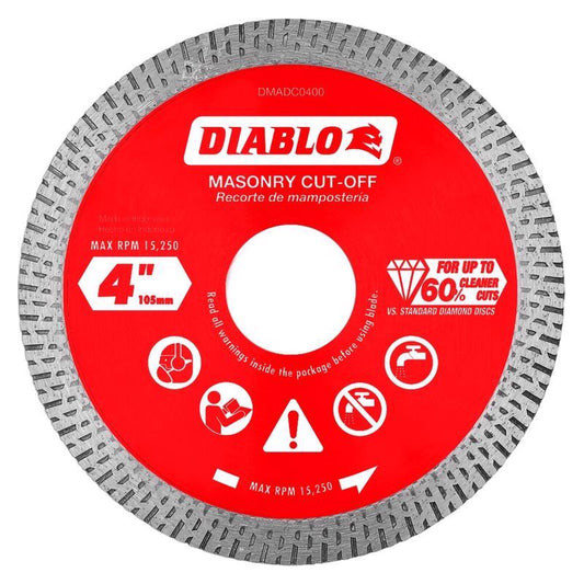 Diablo 4 in. D X 7/8 in. X .055 in. thick Diamond Masonry Cut-Off Disc 1 pk