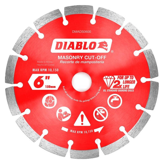 Diablo 6 in. D X 7/8 in. X .094 in. thick Diamond Masonry Cut-Off Disc 1 pk