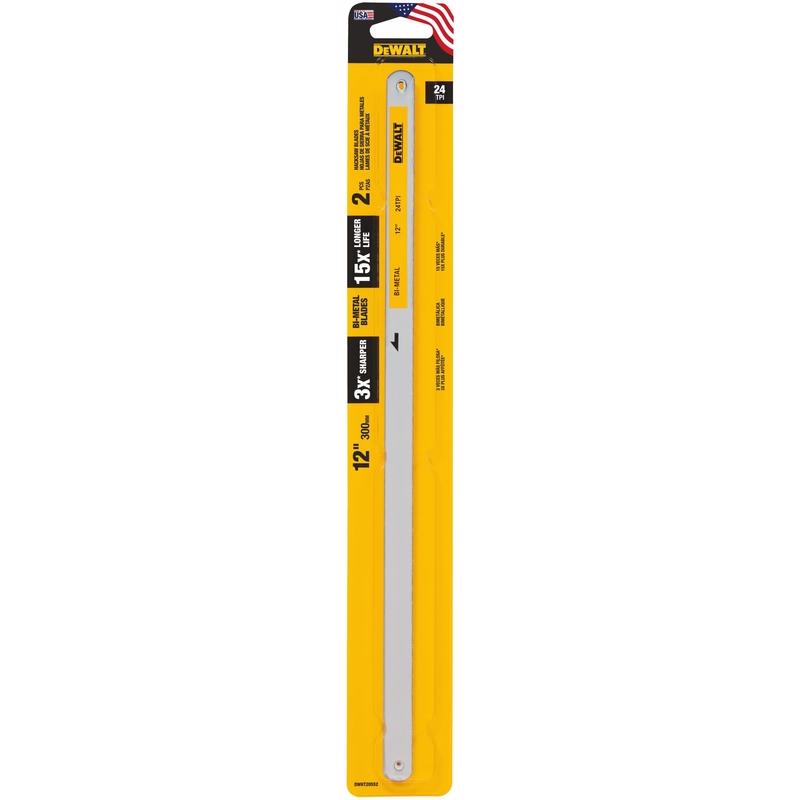 DeWalt 12 in. High Carbon Steel Hacksaw Blades 24 TPI 2 pk